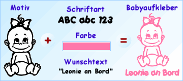 Babyaufkleber Anleitung mit Beispiel