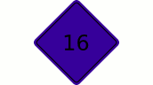 Road Sign XXL Aufkleber - Brillantblau (16)