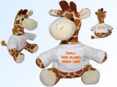 Giraffe mit Aufdruck