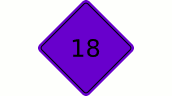 1a Road Sign XXL Sticker - Purple (18)