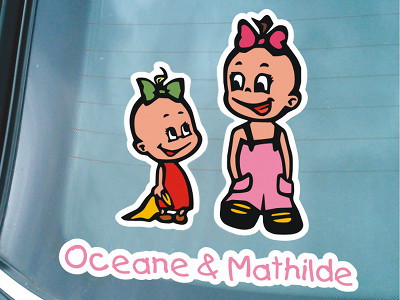 Colored Siblings Sticker