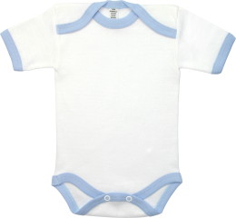 Baby Bodysuit short, Baby Body - White / Blue