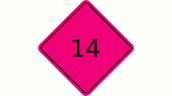 Road Sign XXL Sticker - Deep pink (14)