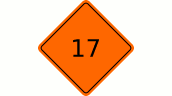 Road Sign with Suction Cup - Pastel orange (17)