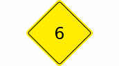 Road Sign with Suction Cup - Yellow (6)