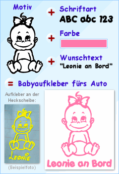 Babyaufkleber online bestellen - Aufkleber -  Individuell  angefertigte Babyartikel & Textilien