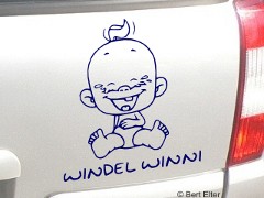 Windel Winni Babyaufkleber